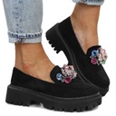 Черные замшевые туфли, камни, мокасины JH283, y.39