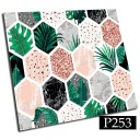 Płytki PCV samoprzylepne 20cm Heks Paprotki Retro