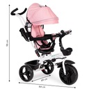 Rowerek trójkołowy spacerówka obracany fotelik 360* Różowy ECOTOYS Maksymalna waga dziecka 25 kg