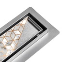 ЛИНЕЙНЫЙ СЛИВ DL02 ВРАЩАЮЩИЙСЯ НА 360 СМ САТИНОВЫЙ СИФОН 70 СМ