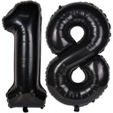 Воздушные шары на день рождения Восемнадцать 18 Черная фольга