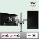 Duronic DM352 SR Крепление для двух мониторов серебристый