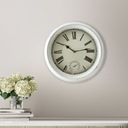Nástenné hodiny vintage jednoduché biele staničné 37 cm Farba biela
