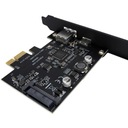 Adaptér karty pre počítač PCI PCIe 1X na USB A + C 3.1 Gen2 10Gbps Hmotnosť (s balením) 0.1 kg
