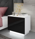 Nočný stolík LINA vysoký LESK + LED nočný stolík Farba nábytku biela