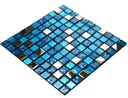 Sklenená mozaika modrá BLUE MAGIC, plytká Hrúbka 6 mm