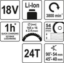 PÍLKA 18V ,165MM BEZ AKUMULÁTORA Séria YT-82811