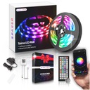 ЦВЕТНАЯ СВЕТОДИОДНАЯ ЛЕНТА RGB 5М СВЕТОДИОДОВ 230В 12В с набором ДИСТАНЦИОННОГО ПРИЛОЖЕНИЯ МУЗЫКА