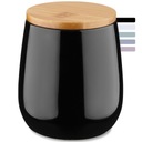 VATTAKORONG RENDSZEREZŐ KOZMETIKAI PEHELY DOBOZ FEKETE KERÁMIA Maximális szélesség 9.5 cm