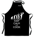 Кухонный фартук - Keep Calm and Cook - черный