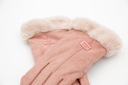 Dotykové rukavice zateplený medvedík dámska kožušina Hlavná tkanina polyester