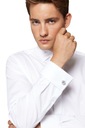 Белая мужская рубашка с запонками Lancerto Cobie L