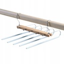 ВЕШАЛКА ДЛЯ БРЮК, РАЗДВИЖНЫЕ ЮБКИ, 5 ПАР, СВЕТЛАЯ