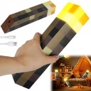 НІЧНИК MINECRAFT ФАКЕЛ USB 3D ТЕПЛЕ СВІТЛО 1200MAH ПОДАРУНКИ
