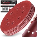 ШЛИФОВАЛЬНАЯ БУМАГА НА ВЕЛКРО 125мм P320 ДИСК С ОТВЕРСТИЯМИ ШЛИФОВАЛЬНЫЙ НАБОР 10 шт.