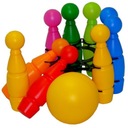 РАЗНОЦВЕТНЫЙ МАКСИ БОУЛИНГ 9 ШТ В КОРЗИНЕ + ШАР