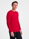 Klasický pánsky sveter s okrúhlym výstrihom červený V5 OM-SWBS-0106 M Značka Ombre
