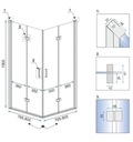 Kabina Prysznicowa cała Składana 80x80 FOLD - REA Linia FOLD