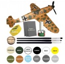 Model samolotu MESSERSCHMITT Bf-109 ZESTAW:FARBY, LAKIER, KLEJ+PĘDZELKI
