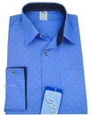 Рубашка деловая синяя для мальчика, длина 128.