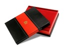 Skórzany zgrabny męski portfel Pierre Cardin RFID Kolor dodatkowy czerwony