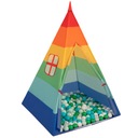 Индийская палатка ТИПИ, Домик для детей ВИГВАМ, разноцветная, 900 шариков SELONIS