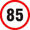 НАКЛЕЙКА ОГРАНИЧЕНИЯ СКОРОСТИ 85 КМ