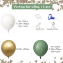 Золотой, зеленый и белый Декор гирлянды из воздушных шаров XL COMMUNION в зеленом времени G31