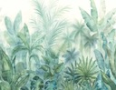 Ботанические ОБОИ - акварель ПАЛЬМОВЫЕ ЛИСТЬЯ ДЖУНГЛИ - КАК СОЗДАНИЕ