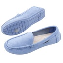 MOKASYNY DAMSKIE ZAMSZOWE PÓŁBUTY NIEBIESKIE PŁASKIE WKŁ. EKOSKÓRA WYGODNE
