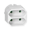 Разветвитель евро 2х2П, белый, 20 шт.