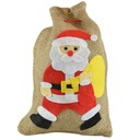 Джутовый СУМКА САНТА для новогодних подарков