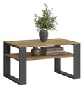 ЖУРНАЛЬНЫЙ СТОЛИК INKA, ПРЯМОУГОЛЬНАЯ СКАМЬЯ С ПОЛКОЙ ГРАФИТ, ДУБ ВОТАН