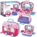 НАБОР ТРУБНОГО СТОЛИКА САЛОН КРАСОТЫ ЧЕМОДАН 3-В-1 ДЛЯ ДЕВОЧКИ С ЗЕРКАЛОМ