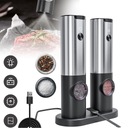 ZESTAW ELEKTRYCZNY MŁYNEK DO PIEPRZU I SOLI, Z ŁADOWALNĄ PODSTAWĄ I LED