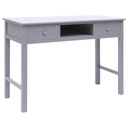 Drewniane biurko z szufladami, 108x45x76 cm, szare Kolekcja 338536