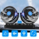 WENTYLATOR SAMOCHODOWY 12V PODWÓJNA GŁOWICA OBROTOWA 360 STOPNI DO POJAZDU