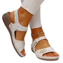 ЭЛЕГАНТНЫЕ САНДАЛИИ ЖЕНСКИЕ, РАЗНОЦВЕТНЫЕ ЦВЕТЫ, ПРИШИТЫЕ, НА ПЛОСКОЙ ЗАЛИВКЕ.