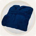 Халат мужской с капюшоном темно-синий, теплый, мягкий, L/XL