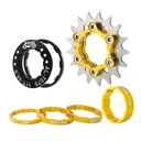 Односкоростная кассета MTB, 1-скоростная передача, 17 зуб., обгонная муфта, цвет золото.