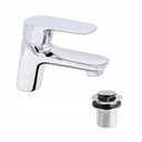 Хромированный фиксированный смеситель для умывальника Sigma + заглушка Click Clack