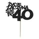 ЖИЗНЬ ПОСЛЕ 40-ЛЕТИЯ черный ТОППЕР для торта с БЛЕСКАМИ