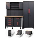 МЕБЕЛЬ ДЛЯ МАСТЕРСКОЙ С ПОДВИЖНЫМ СТОЛОМ И МОБИЛЬНЫМИ ШКАФАМИ, ШКАФОМ, ПОЛКОЙ SZ101