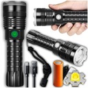 МОЩНЫЙ СВЕТОДИОДНЫЙ ТАКТИЧЕСКИЙ ФОНАРЬ P90 ZOOM ВОЕННЫЙ ПОИСК, АККУМУЛЯТОРНЫЙ USB-C