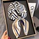 ШАРФ ЖЕНСКИЙ, шейный платок, элегантный классический шарф в полоску, 70х70СМ.
