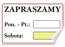 Наклейка ДОБРО ПОЖАЛОВАТЬ - ЧАСЫ РАБОТЫ, ДНИ НЕДЕЛИ 30х20 Самоклеящаяся