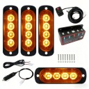 4X МИГАЛКА ФАРА LED (СВІТЛОДІОД) POMARANCZOWA ДОПОМОГА ЛАФЕТА 12-24V СВІТЛОДІОДНА БАЛКА Z ПУЛЬТОМ  (18673045783) фото min 13