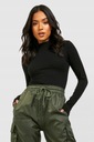 ГЛАДКИЙ БОДИ BOOHOO PETITE С ДЛИННЫМИ РУКАВАМИ XS