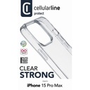 Cellularline Clear Strong - Etui iPhone 15 Pro Max z ochroną antybakteryjną Dedykowany model iPhone 15 Pro Max