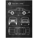 Плакат с ретро-патентной схемой Volvo 244